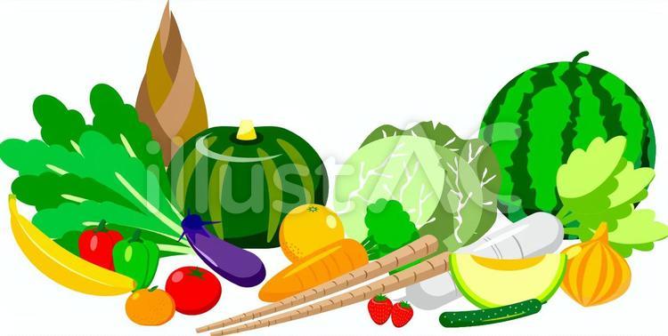 野菜/果物 野菜,スイカ,果物のイラスト素材