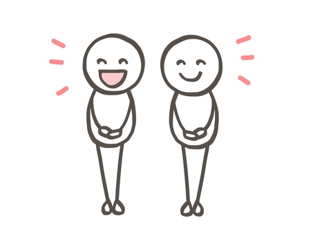 棒人間　漫才師 棒人間,人,2人,漫才,お笑い,芸人,コンビ,ペア,営業,スマイルのイラスト素材