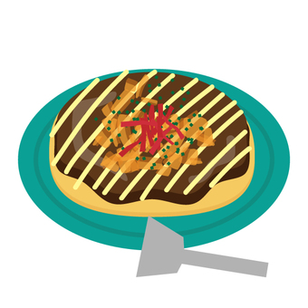 Illustration, okonomiyaki, osaka, hiroshima, 