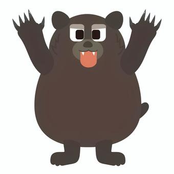 威嚇して手を上げているヒグマ 威嚇して手を上げているヒグマ 威嚇,殺意,狂暴,ヒグマ,熊,くま,クマ,生き物,動物,哺乳類のイラスト素材