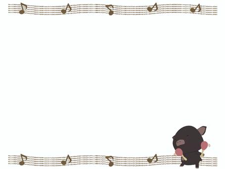 マラカス_豚 マラカス,ブタ,黒豚,動物,かわいい,楽器,演奏,音楽,フレームのイラスト素材