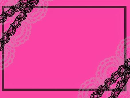 かわいいレースのフレームイラスト かわいいレースのフレームイラスト フレーム,かわいい,ピンク色,背景,壁紙,レース,黒,イラスト,手描きのイラスト素材
