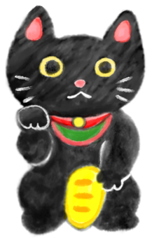 Illustration, lucky cat, brush painting, hand drawn, JPG and PNG