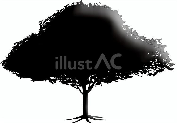大きな木　木 大きな木,木,広葉樹のイラスト素材