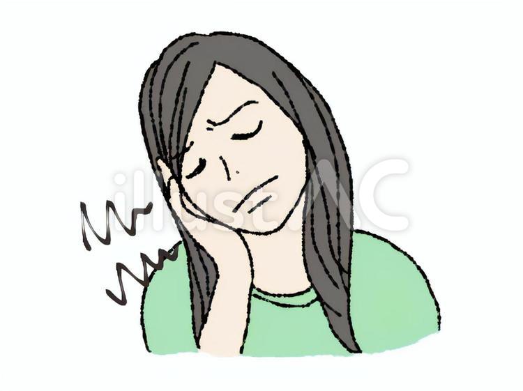 歯痛　悩み　女性　辛い　痛む 歯痛,悩み,女性のイラスト素材