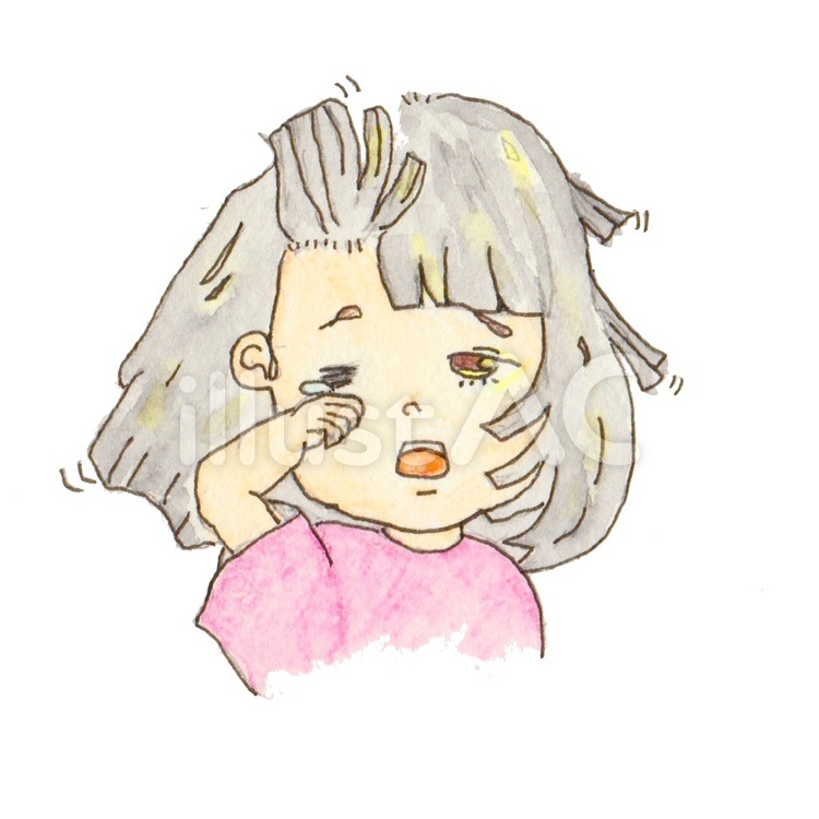 子供「おはよ」 子供,赤ちゃん,寝起きのイラスト素材