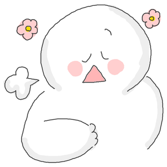 安心した人 安心した人 安心,かわいい,ほっこり,ため息,人,一安心,花,フラワー,深呼吸,呼吸のイラスト素材