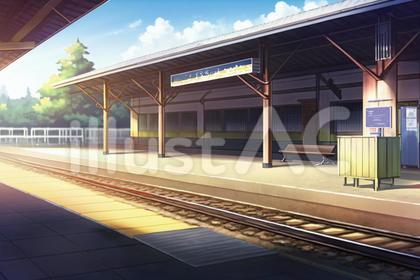 田舎の小さい駅のホーム