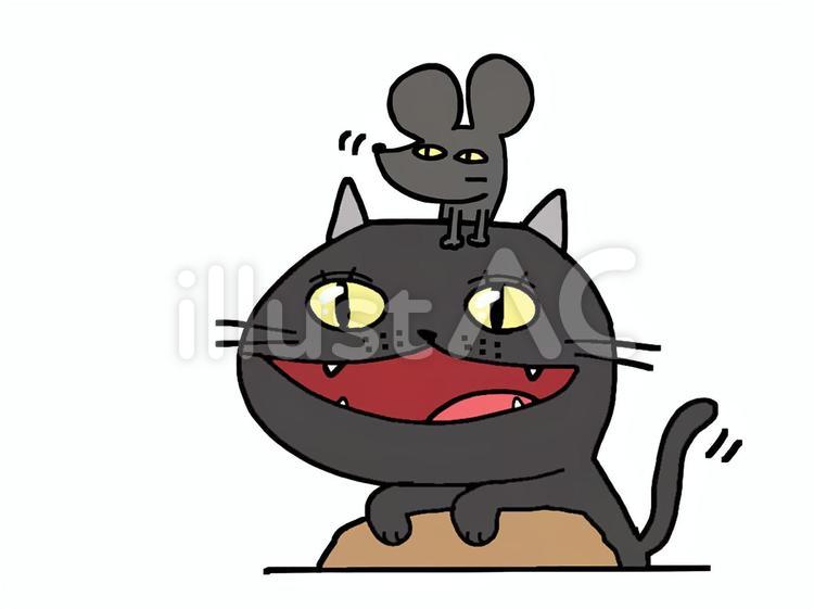 不思議な猫とネズミ 猫,ネズミ,見るのイラスト素材