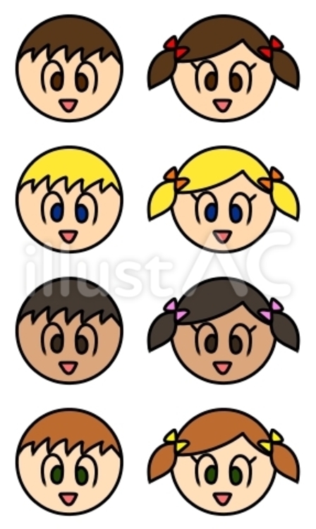 丸顔の子供のアイコン 子供,顔,丸顔のイラスト素材