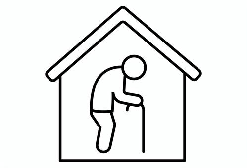 在宅で暮らす高齢者の孤独 高齢者,一人暮らし,在宅,介護,シニア,孤独,老後,生活,見守り,福祉のイラスト素材