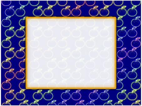 梨のフレ−ム　ネオン 梨,なし,フレ−ム,ポストカード,メッセージカード,柄,パターン,ネオン,グラデーション,虹色のイラスト素材