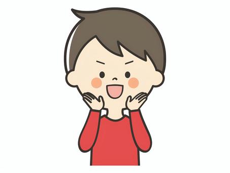 呼びかける男の子 呼ぶ,声かけ,応援,声援,笑顔,男の子,子供,男子,男児,少年のイラスト素材