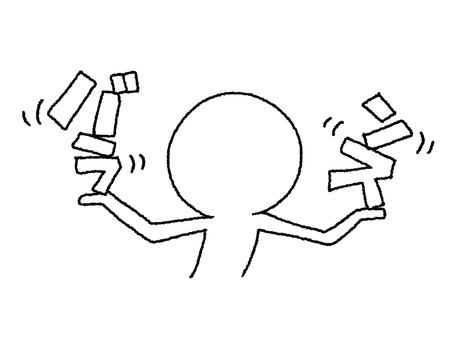 バランス シルエット,バランス,文字絵,リアクション,pop調,手描き,挿絵,ワンポイント,素材,商用可のイラスト素材