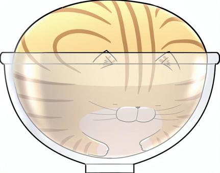 ボールに入る猫 うつ伏せ ネコ,動物,ペット,丸い,茶トラ,ゆるい,かわいい,くつろぐ,リラックスのイラスト素材