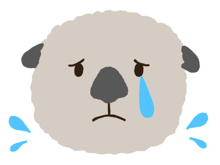 悲しそうな表情で泣いているラッコの顔 ラッコ,顔,悲しい,涙,泣く,泣き顔,残念,表情,失敗,正面のイラスト素材