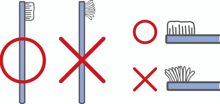 良い歯ブラシ悪い歯ブラシ 歯磨き,歯医者,むし歯,白い,歯,デンタルクリニック,歯痛,ブラッシング,習慣,健康のイラスト素材