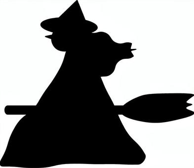 【シルエット】ほうきにまたがる魔女 【シルエット】ほうきにまたがる魔女 ほうき,魔女,ハロウィン,シルエット,魔法使い,イベントのイラスト素材