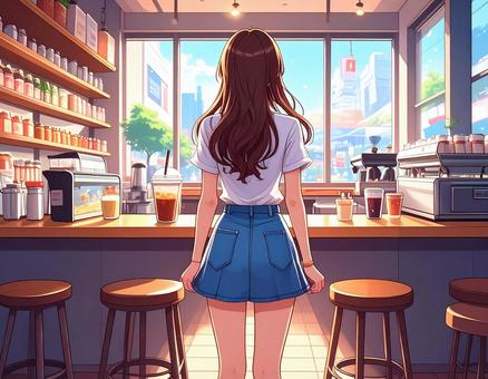 I came to the cafe, JPG I came to the cafe, people, female, long hair, JPG
