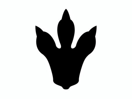 恐竜のあしあと（A） 足跡,足裏,足形,恐竜,爪,シルエット,スタンプ,アイコン,マーク,デフォルメのイラスト素材