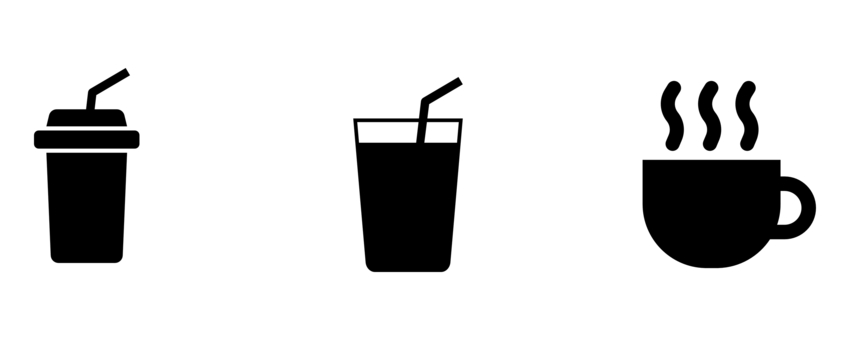 ドリンクのアイコン 黒 ドリンク,カフェ,コーヒー,飲み物,ジュース,お茶,喫茶店,紅茶,カフェオレ,カプチーノのイラスト素材
