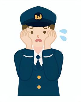 困っている警察官_上半身1