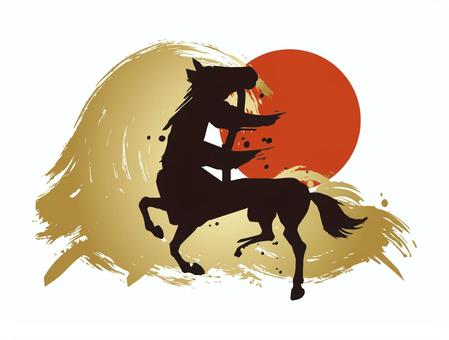 年賀状 干支,午年,午,馬,年賀状,正月,年賀,初日の出,謹賀新年,新年のイラスト素材