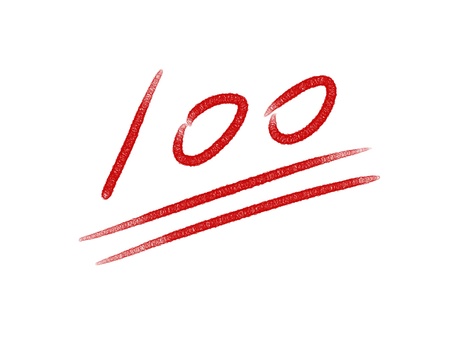 手描き１００点 百点,テスト,成績,手描き,赤,かすれ文字,点数,学校のイラスト素材