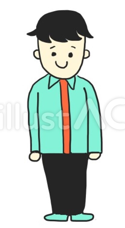 男性 男性,全身,手描きのイラスト素材