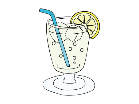 レモンスカッシュのイラスト レモンスカッシュ,レモネード,レモン,炭酸,炭酸飲料,ソーダ,ジュース,ドリンク,飲み物,飲料のイラスト素材