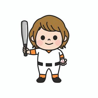 野球のバットとボールを持ったこども4 野球,バット,ボール,ユニフォーム,試合,練習,スポーツ,チーム,打者,バッティングのイラスト素材