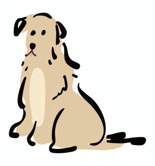 ゴールデンレトリバーのイラスト ゴールデンレトリバー,犬,わんこ,ペット,動物,かわいい,ふわふわ,シンプル,手描き風,キャラクターのイラスト素材