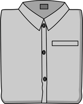カッターシャツ   カッターシャツ   カッターシャツ,紳士服,襟付き,フォーマル,たたむ,商品,線画,薄い,グレーのイラスト素材