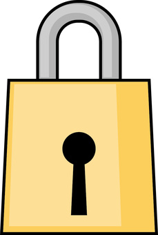 南京錠　　 南京錠,ロック,道具,閉める,穴,セキュリティ,シンプル,線画のイラスト素材