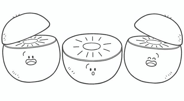 キウイの白黒手描きイラスト4 キウイの白黒手描きイラスト4 キウイ,フルーツ,単品,手描き,挿絵,シンプル,果物,食べ物,白黒,モノクロのイラスト素材