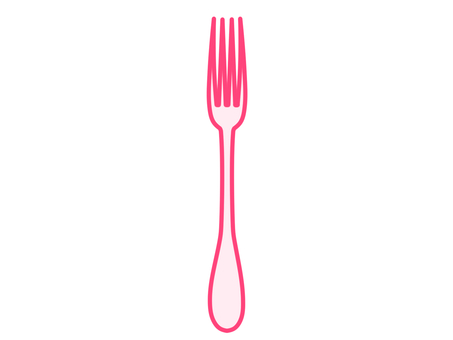 食事用のフォークのイラスト（赤） フォーク,カトラリー,道具,食器,突き刺す,刺す,突く,洋食,食事,ごはんのイラスト素材