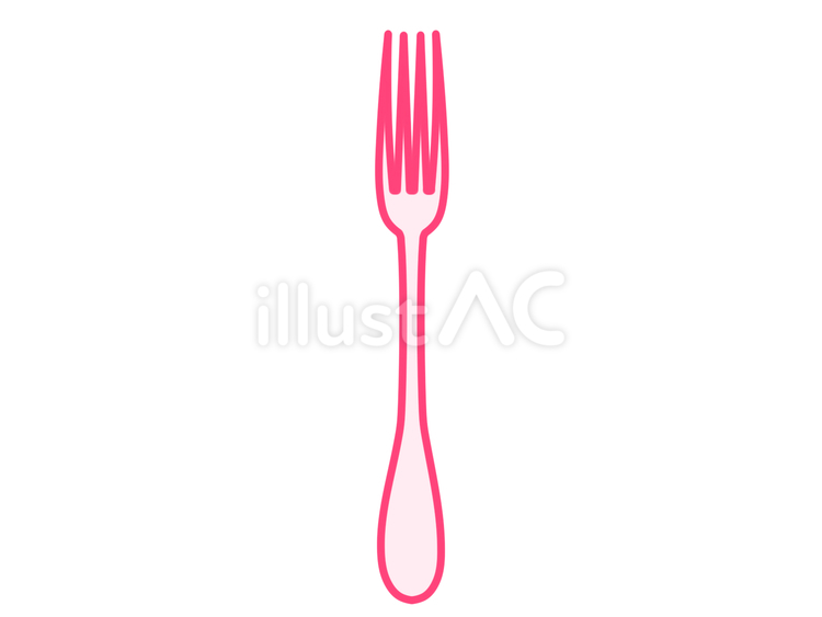 食事用のフォークのイラスト（赤） フォーク,カトラリー,道具のイラスト素材
