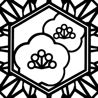 シームレスなモザイク　梅　o 梅,花,縁起物,植物,正月,年賀状,背景素材,線,バックグラウンド,モザイクのイラスト素材