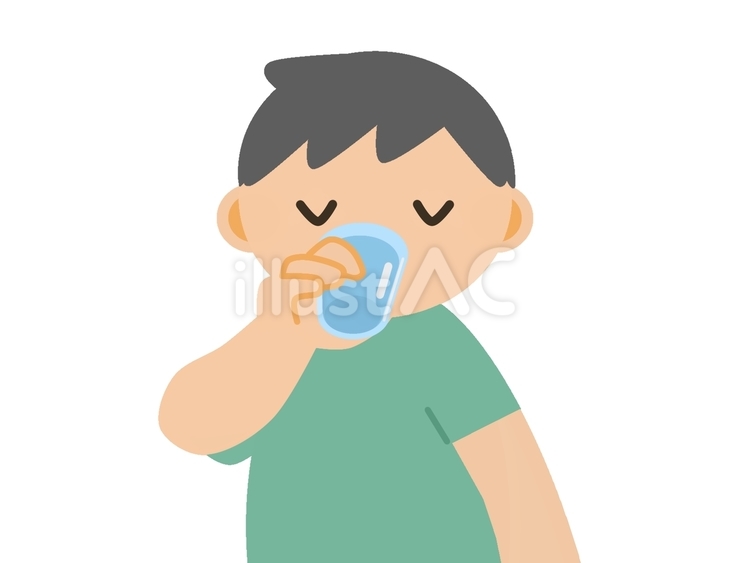 水を飲む男性 水,飲む,コップのイラスト素材