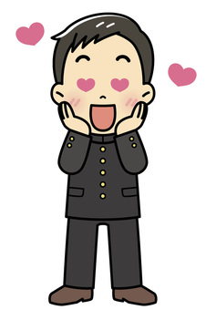 Heart-shaped gakuran boy, dream, heart, children, JPG, PNG and EPS