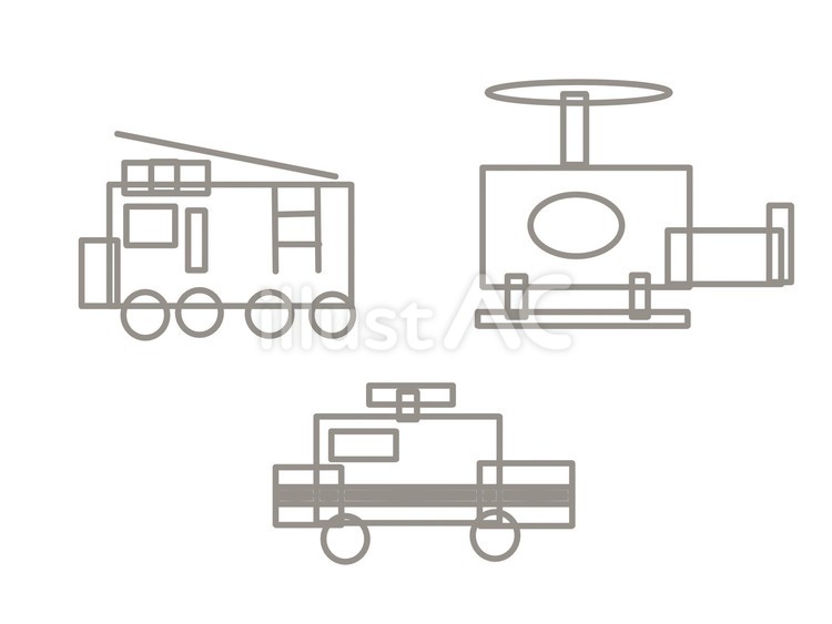 乗り物2 のりもの,消防車,ヘリコプターのイラスト素材