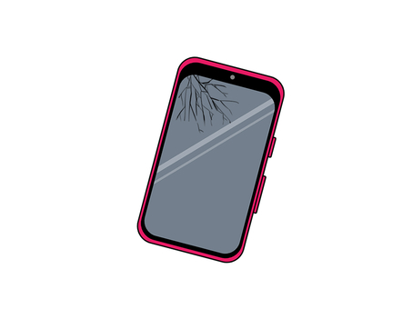 スマートフォン10 スマートフォン,割れる,ヒビ,通信機器,携帯,スイッチ,カメラ,画面,表のイラスト素材