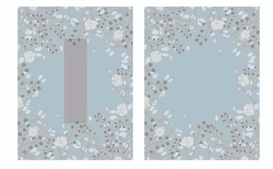 同人誌表紙 表紙,同人誌,小説,ボタニカル,シック,花,植物,フレーム,ポストカード,グレーのイラスト素材