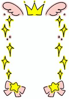 王冠と羽と星とリボン　ピンク系 王冠,羽,星,リボン,キラキラ,ピンクのイラスト素材