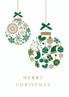 クリスマス飾り4204 クリスマス,飾り,装飾,グリーン,デコレーション,雪の結晶,クリスマスカード,ポストカード,背景,壁紙のイラスト素材