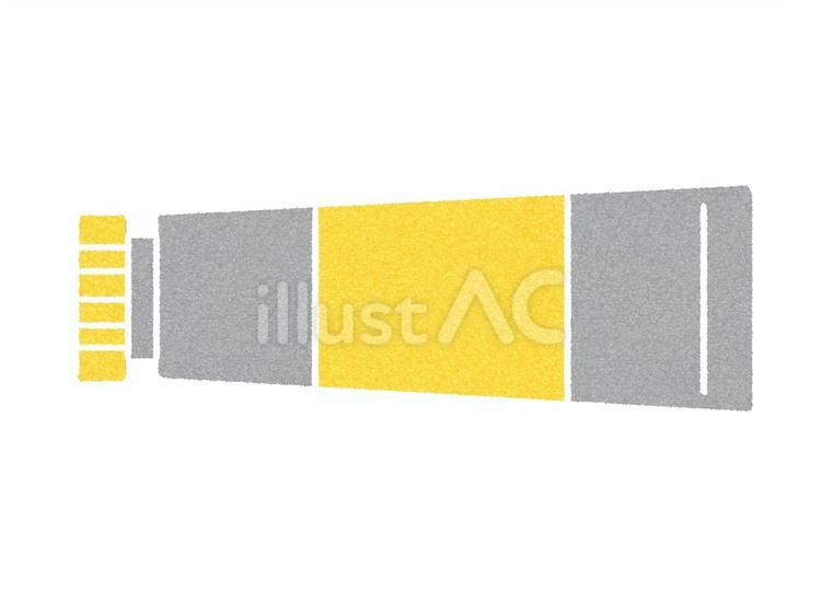 色鉛筆風の文房具　絵の具　黄 絵の具,文房具,筆記用具のイラスト素材