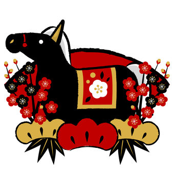 zodiac261012 zodiac261012 馬,午年,扇のイラスト素材