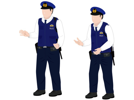 警察官　パトロール 警察官,警察,おまわりさん,職務質問,職質,巡回,パトロール,駆けつける,110番,通報のイラスト素材