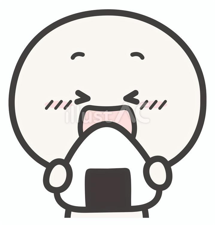 おにぎりと人物 おにぎり,人物,食べ物のイラスト素材