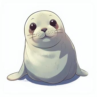 Illustration, seal, white, creatures, 